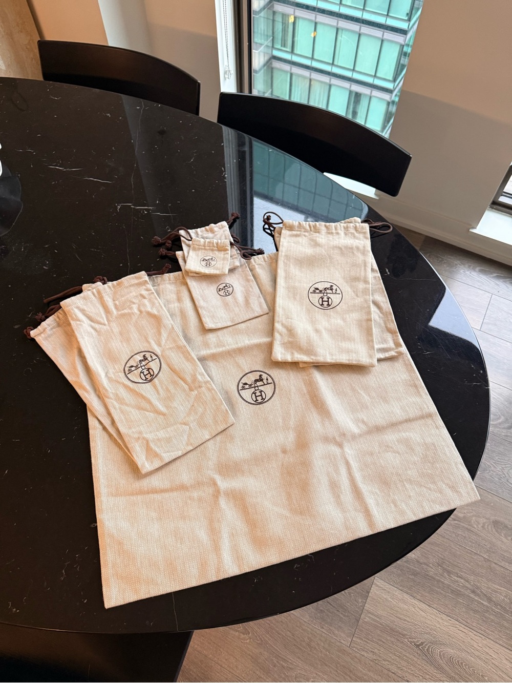 Hermes Natural Canvas Dust Bags Set - 8 total!